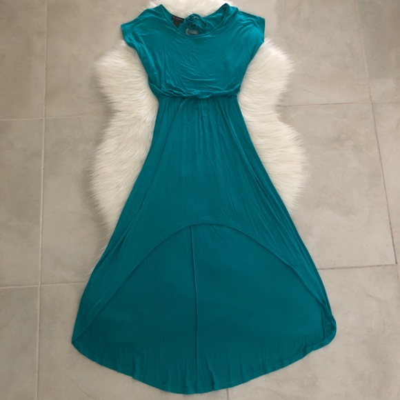 Teal High Low Maxi Dress, size Small - Picture 2 of 7